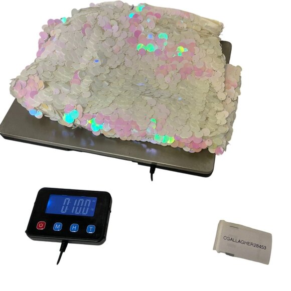 Zara Womens Mini Sequin Skirt Large L Ivory Pink Party Whimsical 3920/125 NWOT - Picture 13 of 13